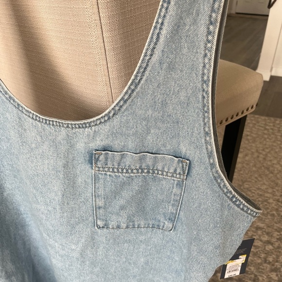NWT Universal Thread (Target) Tank Mini Denim Dress w/ Pocket, Light Wash, XL - Picture 3 of 5